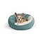 Best Friends by Sheri Cozy Cuddler Ilan Covered Cat and Dog Bed with Attached Blanket Tide Pool Blue 24x24