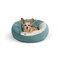 Best Friends by Sheri Cozy Cuddler Ilan Covered Cat and Dog Bed with Attached Blanket Tide Pool Blue 24x24