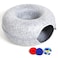 PLIISLUP Large Cat Tunnel Bed for Indoor Cats with 3 Toys Scratch Resistant Donut Cat Bed Up to 30 Lbs L 24x24x11 Light Grey