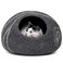 MEOWFIA Cat Cave Premium Felt Cat Bed for Indoor Cats Handmade Merino Wool Dark Gray Large