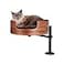 Desk Nest Cat Bed SpaceSaving Elevated Bed for Cats Keeps Desks Clear 360 Adjustable Supports 25 lbs Secure Stylish and Durable Perfect for Home Office Walnut Wood Finish