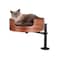 Desk Nest Cat Bed SpaceSaving Elevated Bed for Cats Keeps Desks Clear 360 Adjustable Supports 25 lbs Secure Stylish and Durable Perfect for Home Office Walnut Wood Finish