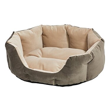 MidWest Homes for Pets QuietTime Deluxe Tulip Nesting Pet Bed GrayTan Small