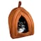PETMAKER Cat House Indoor Cat Bed with Removable Foam Cushion Pet Tent for Kittens Rabbits Guinea Pigs and Other Small Animals by Brown