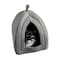 PETMAKER Indoor Cat House with Removable Foam Cushion for Cats Kittens Small Dogs Small Pets Plush Pet Bed Crate Tent Hideaway with Cozy Soft Interior Gray Small Animal Sleep Rest Space