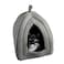 PETMAKER Indoor Cat House with Removable Foam Cushion for Cats Kittens Small Dogs Small Pets Plush Pet Bed Crate Tent Hideaway with Cozy Soft Interior Gray Small Animal Sleep Rest Space