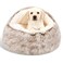 MADDEMCUTE Calming Dog Beds Cat Cave Bed with Hooded CoverRemovable Washable Round Beds for Small Medium PetsAntiSlip Faux Fur Fluffy Coved Bed for Improved SleepFits up to 1525 lbsMedium24x24
