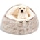 MADDEMCUTE Calming Dog Beds Cat Cave Bed with Hooded CoverRemovable Washable Round Beds for Small Medium PetsAntiSlip Faux Fur Fluffy Coved Bed for Improved SleepFits up to 1525 lbsMedium24x24