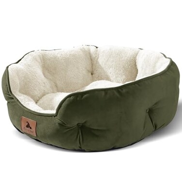 Asvin Medium Dog Bed for Medium Dogs Cat Beds for Indoor Cats Pet Bed for Puppy and Kitty Extra Soft Machine Washable with AntiSlip WaterResistant Oxford Bottom Green 25 inches
