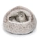 CATISM Cat Bed Plush Hooded Cat Beds for Indoor Cats Self Warming Cats Beds Cave Cozy Pod for Indoor Kitten or Small Dog Removable Washable with NonSlip Bottom