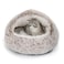 CATISM Cat Bed Plush Hooded Cat Beds for Indoor Cats Self Warming Cats Beds Cave Cozy Pod for Indoor Kitten or Small Dog Removable Washable with NonSlip Bottom