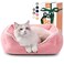 Zerbuger Cat Dog Bed for Pets Rectangle Pet Bed Gift for Puppy and Kitten Machine Washable Calming Fluffy Pet Couch Sofa for Indoor Outdoor Portable Soft Cat Bed with NonSlip Bottom Small Pink