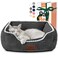 Zerbuger Cat Dog Bed for Pets Rectangle Pet Bed Gift for Puppy and Kitten Machine Washable Calming Fluffy Pet Couch Sofa for Indoor Outdoor Portable Soft Cat Bed with NonSlip Bottom Small Dark Grey