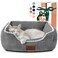 Zerbuger Cat Dog Bed for Pets Rectangle Pet Bed Gift for Puppy and Kitten Machine Washable Calming Fluffy Pet Couch Sofa for Indoor Outdoor Portable Soft Cat Bed with NonSlip Bottom Small Grey