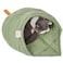 TANGN Cat Sleeping BagLinen Fabric Cat Bed Cave Leaf Nest Pet Cuddle Zone Covered Hide Hood Burrowing Cozy Soft Durable Washable with NonSlip Bottom for Indoor Puppy and Kitten Green with Support