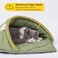 TANGN Cat Sleeping BagLinen Fabric Cat Bed Cave Leaf Nest Pet Cuddle Zone Covered Hide Hood Burrowing Cozy Soft Durable Washable with NonSlip Bottom for Indoor Puppy and Kitten Green with Support