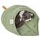 TANGN Cat Sleeping BagLinen Fabric Cat Bed Cave Leaf Nest Pet Cuddle Zone Covered Hide Hood Burrowing Cozy Soft Durable Washable with NonSlip Bottom for Indoor Puppy and Kitten Green with Support