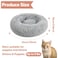 RAINFLOW Cat Bed Calming Cat Bed for Small Kittens Donut Washable Round for Indoor Kittens and Puppies AntiSlip Round Fluffy Plush Faux Fur Small Light Grey