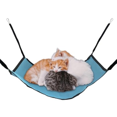 zhuohai Cat Hammock for Cage Hanging Summer Breathable Coolness Oxford Cat Hammock Bedwith Straps and Metal Hooks Bed for Cats Small Dogs Rabbits