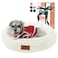 Zerbuger 23in Cream Round Cat Dog Bed Gift for Large Medium Small Dogs Cats Machine Washable Sleeping Sofa NonSlip Bottom Breathable Soft Calming Pet Cuddler for IndoorOutdoorCarCage