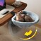 JUNSPOW Cat Desk Bed OneClick FoldingSunken Design SpaceSaving SemiCircular Cat Bed Soft Faux Rabbit Fur Material Suitable for Various DesktopsMaximum Hold Up to 40lb