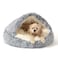 NOYAL Round Hooded Donut Dog Bed for Small Medium Pets Plush Fluffy AntiAnxiety Cat Cave Bed with Cover