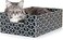 BrightSpot Solutions Purrfect Cat Box Modern Cat Box Lounger with PeekaBoo Cutout Premium Corrugated Cardboard Cat Bed for Sleeping and Relaxation Interactive Board Box for Indoor Kittens and Small Pe