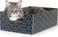 BrightSpot Solutions Purrfect Cat Box Modern Cat Box Lounger with PeekaBoo Cutout Premium Corrugated Cardboard Cat Bed for Sleeping and Relaxation Interactive Board Box for Indoor Kittens and Small Pe