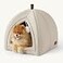 Bedsure Cat Beds for Indoor Cats 2 in 1 Cat Cave House Tent for Kittens and Small Pets with Removable Washable Cushioned Pillow Foldable Kitten Hideaway with NonSlip Bottom Beige 173 inches