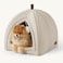 Bedsure Cat Beds for Indoor Cats 2 in 1 Cat Cave House Tent for Kittens and Small Pets with Removable Washable Cushioned Pillow Foldable Kitten Hideaway with NonSlip Bottom Beige 173 inches