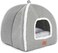 WINDRACING Cat Bed for Indoor Cats Cat Cave Bed Cat House Cat Tent with Removable Washable Cushioned Pillow Soft and Self Warming Kitten bedsCat Beds Furniture Large Grey