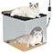 GNEORA Heated Cat House for IndoorOutdoor Foldable Heated Cat House with Heating Pad Adjustable TempTiming Waterproof Cube Warming Cat Cave Bed for Indoor Kitty Puppy Small Pet Hideaway in Winter