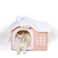 Jiupety Rabbit Cat Houses for Indoor Cats Chimney Cute Cat Bed Cave Enough Interior Space Cartoon Soft Pet House Up to 37 lbs Kitten Pink