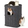 FUKUMARU Cat House for Indoor Cats 2362 Inch Large Cat Bed Cave Condo 2Storey Cozy Felt Covered Cats Tunnel Kitten Hideaway for Multicats Scratch Resistant Dark Grey