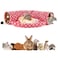 BWOGUE Bunny Tunnel Bed 2in1 Collapsible Tunnel Tubes Toys with Removable Mat Hideout for Cats Kittens Rabbits Guinea Pigs Kitty