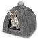 YUEPET Large Rabbit Cave Bed Bunny Warm Tent House Small Animal Triangle Hideout for Rabbit Bunny Guinea Pig Ferret Dark Grey