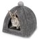 YUEPET Large Rabbit Cave Bed Bunny Warm Tent House Small Animal Triangle Hideout for Rabbit Bunny Guinea Pig Ferret Dark Grey
