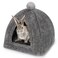 YUEPET Large Rabbit Cave Bed Bunny Warm Tent House Small Animal Triangle Hideout for Rabbit Bunny Guinea Pig Ferret Dark Grey