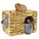 HERCOCCI Extra Large Grass House for Rabbit Foldable Comfortable Small Animal Hut Play Hideaway Bed Hay Mat Chew Toy for Bunny Guinea Pig Hamster Chinchilla 1 Pack