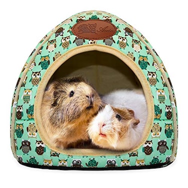 BWOGUE Guinea Pig Bed Warm Cave Beds Hamster House Large HideOut for Rabbit Guinea Pigs Bearded Dragon Rats Winter Warm Cage NestGreen