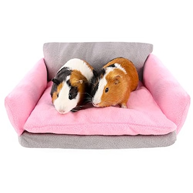 ONEJU Guinea Pig Couch Guinea Pig Sofa Removable Cushioned Pillow Stuffed Arms and Back Super Cozy Ideal Bed for Small Pets