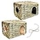 Tfwadmx 2 Pack Rabbit Grass House Natural Hand Woven Seagrass Play Hay Bed Collapsible Hideaway Hut Toy for Bunny Hamster Guinea Pig Chinchilla Ferret