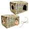 Tfwadmx 2 Pack Rabbit Grass House Natural Hand Woven Seagrass Play Hay Bed Collapsible Hideaway Hut Toy for Bunny Hamster Guinea Pig Chinchilla Ferret