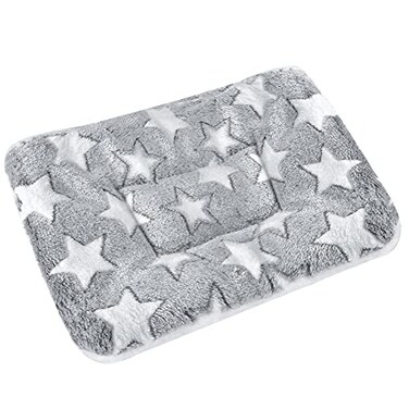 catadog Small Animal Bed Mat Soft Warm Suitable for Guinea Pig Hamster Rabbit Rat and Bearded Dragon XLarge133x94 Star Grey