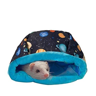 FULUE Ferret Cage Accessories Cute Ferret Rat Bed Stuff for Cage Set SuppliesBlack Galaxy