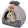 YUEPET Bunny Bed Warm Guinea Pig Cave Beds Cute Bowknot House Big Hideouts Cage Accessorie for Dwarf Rabbits Hamster Bunny Ferrets Rats Hedgehogs Chinchilla Grey Grid