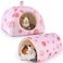 Bienbee Guinea Pig Hideout Washable Rabbit Bed with Guinea Pig Tunnel 2 Pack Guinea Pigs Toys Set Bunny Hideout Cage Accessories for Hamster Ferret Rabbits BunnyPink Strawberry