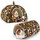 Bienbee Guinea Pig Hideout Washable Rabbit Bed with Guinea Pig Tunnel 2 Pack Guinea Pigs Toys Set Bunny Hideout Cage Accessories for Hamster Ferret Rabbits Bunny Green Mushroom