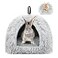 YUEPET Rabbit Bed Warm House and Hideout Calming Grey Bunny Cave Bed for Rabbit Ferrets Guinea Pigs Hamsters and Other Small AnimalsGrey