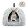YUEPET Rabbit Bed Warm House and Hideout Calming Grey Bunny Cave Bed for Rabbit Ferrets Guinea Pigs Hamsters and Other Small AnimalsGrey